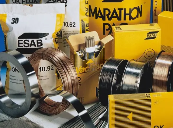 Surtido de insumos y consumibles para soldadura industrial marca ESAB en San Luis Potosí